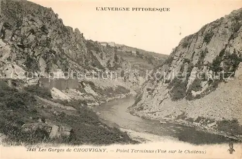 AK / Ansichtskarte Chouvigny Les Gorges de Chouvigny Point Terminus vue sur le chateau Chouvigny