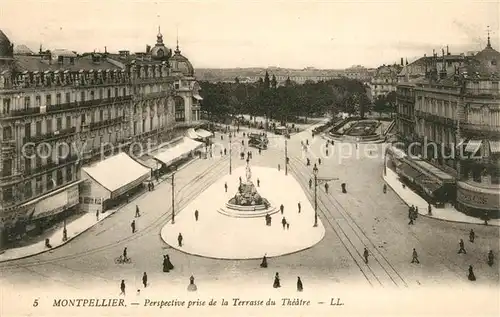 AK / Ansichtskarte Montpellier_Herault Perspective prise de la Terrasse du Theatre Montpellier Herault