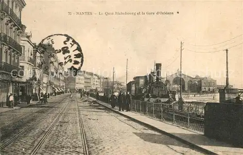 AK / Ansichtskarte Nantes_Loire_Atlantique Le Quai Richebourg et la Gare d Orleans Nantes_Loire_Atlantique