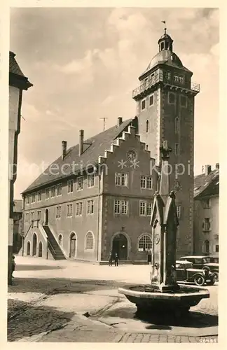 AK / Ansichtskarte Mosbach_Baden Rathaus Brunnen Mosbach_Baden