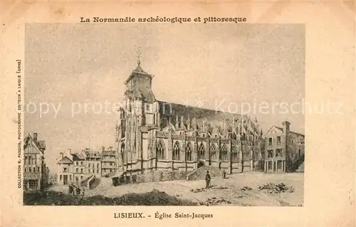 AK / Ansichtskarte Lisieux Eglise Saint Jacques Dessin Kuenstlerkarte Lisieux