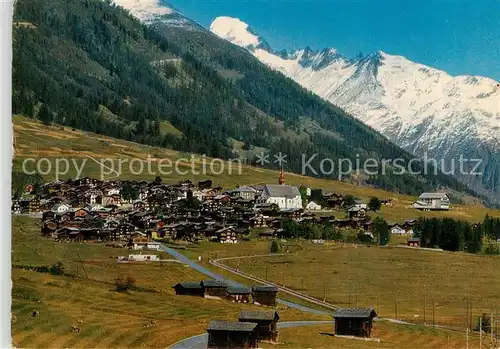 AK / Ansichtskarte Muenster_Goms Gesamtansicht mit Blick zum Galenstock Walliser Alpen Muenster_Goms