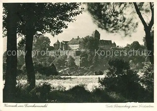 AK / Ansichtskarte Kronach_Oberfranken Feste Rosenberg von Suedosten Kronach Oberfranken