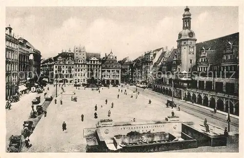 AK / Ansichtskarte Leipzig Markt von der Petersstrasse aus gesehen Leipzig