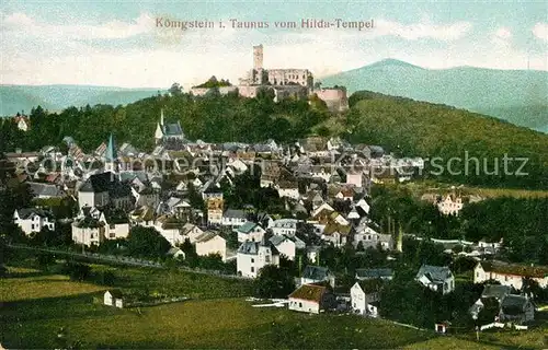 AK / Ansichtskarte Koenigstein_Taunus Panorama Blick vom Hildatempel Burgruine Koenigstein_Taunus