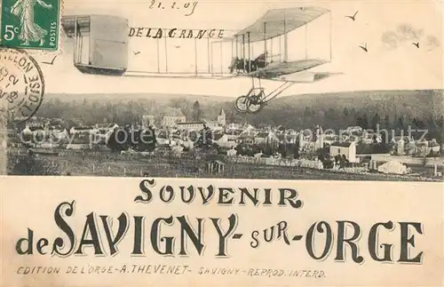 AK / Ansichtskarte Savigny sur Orge Panorama mit Flugzeug Savigny sur Orge