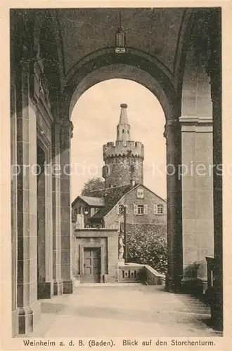 AK / Ansichtskarte Weinheim_Bergstrasse Storchenturm Weinheim_Bergstrasse