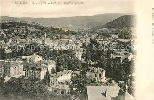 AK / Ansichtskarte Baden Baden Blick vom Schloss Solms Baden Baden