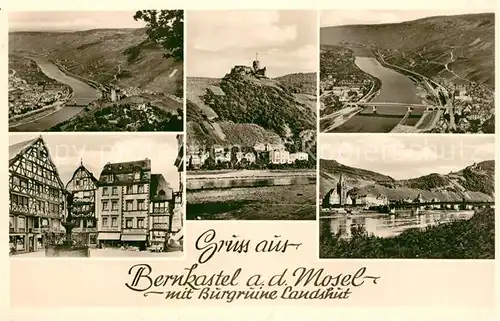 AK / Ansichtskarte Bernkastel Kues mit Burgruine Landshut Fliegeraufnahme Bernkastel Kues