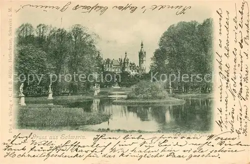 AK / Ansichtskarte Schwerin_Mecklenburg Blick zum Schloss Schwerin_Mecklenburg