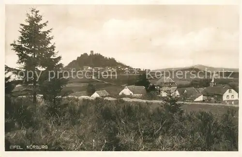 AK / Ansichtskarte Nuerburg Landschaftspanorama mit Blick zur Burgruine Nuerburg