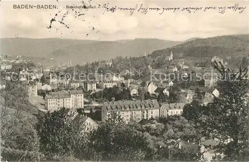 AK / Ansichtskarte Baden Baden Bahnhofstadtteil Baden Baden