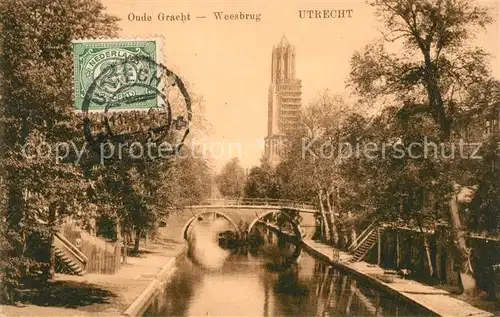 AK / Ansichtskarte Utrecht Oude Gracht Weesbrug Utrecht