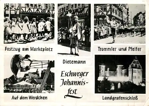 AK / Ansichtskarte Eschwege Johannisfest Festzug Marktplatz Trommler Pfeifer Werdchen Schloss Eschwege