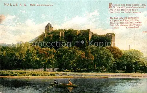 AK / Ansichtskarte Halle_Saale Burg Giebichenstein Eichendorff Gedicht Halle_Saale