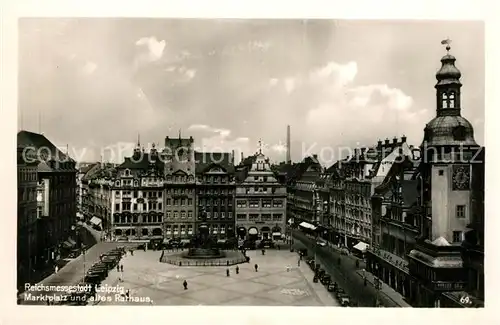 AK / Ansichtskarte Leipzig Marktplatz altes Rathaus Reichsmessestadt Leipzig