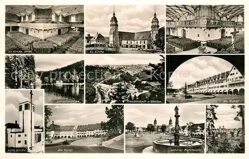 AK / Ansichtskarte Freudenstadt Kirche Innenansichten Marktplatz Brunnen Langenwaldsee Panorama Luftkurort im Schwarzwald Freudenstadt