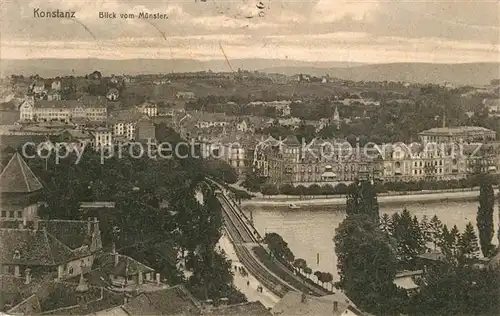 AK / Ansichtskarte Konstanz_Bodensee Panorama Blick vom Muenster Konstanz_Bodensee