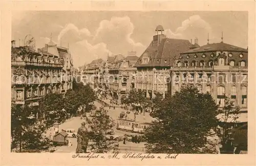 AK / Ansichtskarte Frankfurt_Main Schillerplatz und Zeil Frankfurt Main