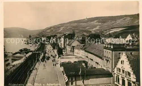 AK / Ansichtskarte Ruedesheim_Rhein Panorama Blick vom Adlerturm Ruedesheim Rhein