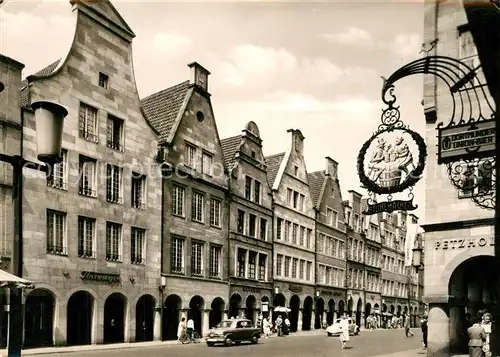 AK / Ansichtskarte Muenster_Westfalen Prinzipalmarkt Giebelhaeuser Altstadt Tuerschild Muenster_Westfalen