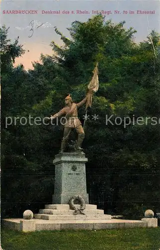 AK / Ansichtskarte Saarbruecken Denkmal des 8. Rhein. Inf Regt Nr 70 im Ehrental Saarbruecken