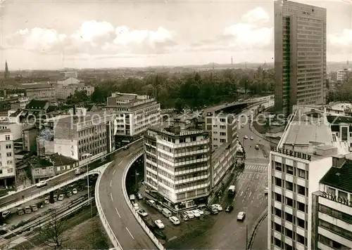 AK / Ansichtskarte Duesseldorf Neue Auto Hochstrasse mit Phoenix Rheinrohr Hochhaus Duesseldorf