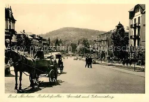 AK / Ansichtskarte Bad_Nauheim Bahnhofsallee Sprudel und Johannisberg Bad_Nauheim