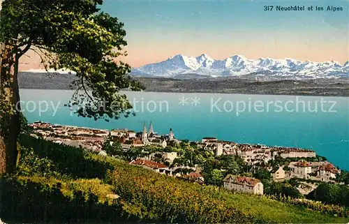 AK / Ansichtskarte Neuchatel_NE Panorama Alpen Neuchatel NE