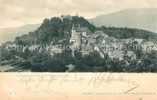 AK / Ansichtskarte Lindenfels_Odenwald Panorama Kirche Burg Lindenfels Odenwald