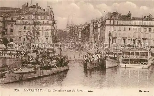 AK / Ansichtskarte Marseille_Bouches du Rhone Cannebiere vue du Port Marseille