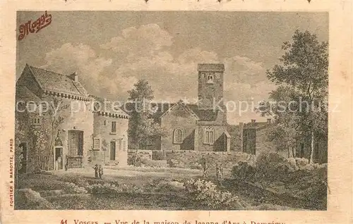 AK / Ansichtskarte Domremy la Pucelle_Vosges Maison de Jeanne d Arc Dessin Kuenstlerkarte Domremy la Pucelle_Vosges