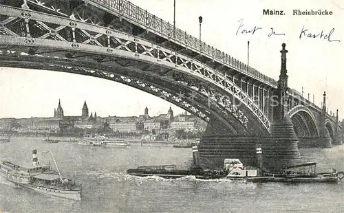 AK / Ansichtskarte Mainz_Rhein Rheinbruecke Mainz Rhein