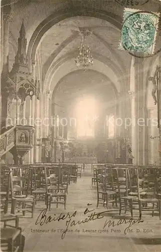 AK / Ansichtskarte Lescar Eglise Interieur Lescar