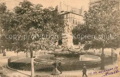 AK / Ansichtskarte Marseille_Bouches du Rhone Place Estrangin Fontaine Marseille