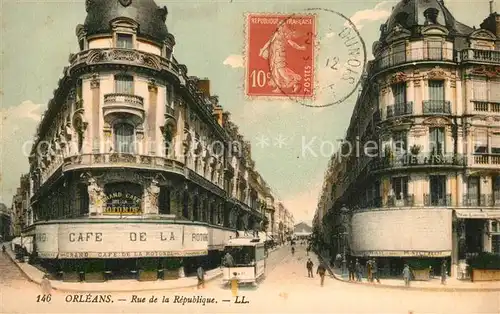 AK / Ansichtskarte Orleans_Loiret Rue de la Republique Tram Orleans_Loiret