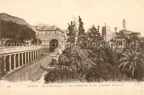 AK / Ansichtskarte Grasse_Alpes_Maritimes Cathedrale et les nouvelles terrasses Grasse_Alpes_Maritimes