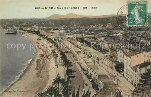 AK / Ansichtskarte Nice_Alpes_Maritimes Panroama Plage Nice_Alpes_Maritimes