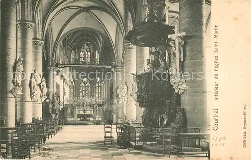 AK / Ansichtskarte Courtrai_Flandre Eglise Saint Martin Interieur Courtrai_Flandre