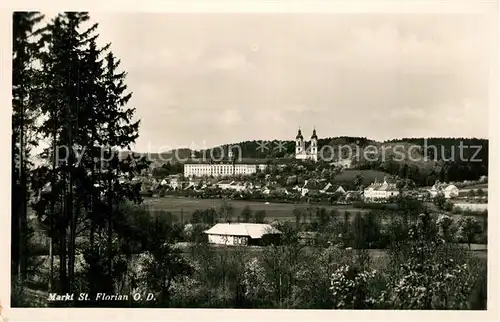 AK / Ansichtskarte Sankt_Florian Panorama Kirche Sankt Florian