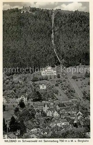 AK / Ansichtskarte Wildbad_Schwarzwald Sommerberg Bergbahn  Wildbad_Schwarzwald