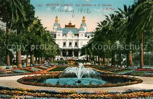 AK / Ansichtskarte Monte Carlo Casino et Jardins Monte Carlo