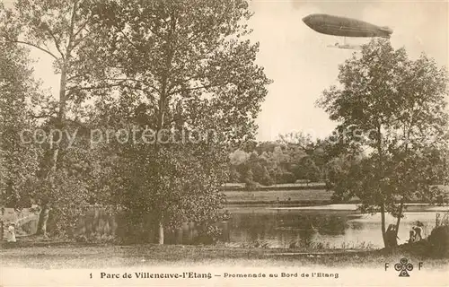 AK / Ansichtskarte Meudon Parc de Villeneuve l Etang Promenade Zeppelin Meudon