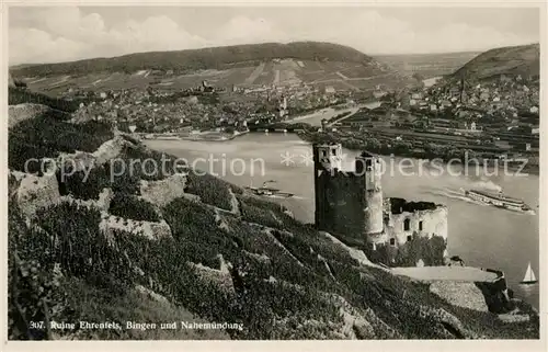 AK / Ansichtskarte Bingen_Rhein Ruine Ehrenfels Nahem?ndung Bingen Rhein