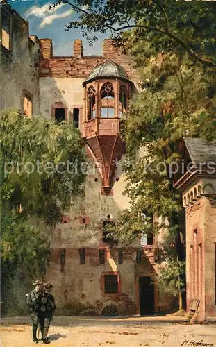 AK / Ansichtskarte Hoffmann_Heinrich Schloss Heidelberg Erker am Bibliotheksbau Hoffmann Heinrich