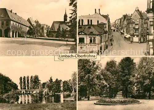 AK / Ansichtskarte Limbach_Oberfrohna Stadtansichten Teich Park Limbach Oberfrohna