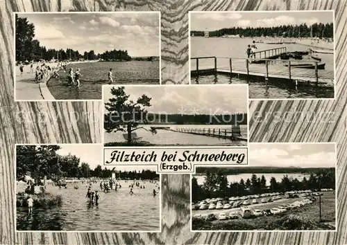 AK / Ansichtskarte Schneeberg_Erzgebirge Partien am Filzteich Schneeberg Erzgebirge