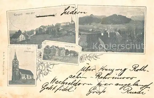 AK / Ansichtskarte Schwarzenegg_BE Kirche Gasthof Baeren 