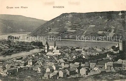 AK / Ansichtskarte Bingen_Rhein Fliegeraufnahme Rheinpartie Bingen Rhein