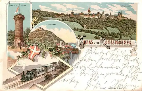 AK / Ansichtskarte Kahlenberg_Wien Leopoldsberg Stefaniewarte Eisenbahn Kahlenberg_Wien